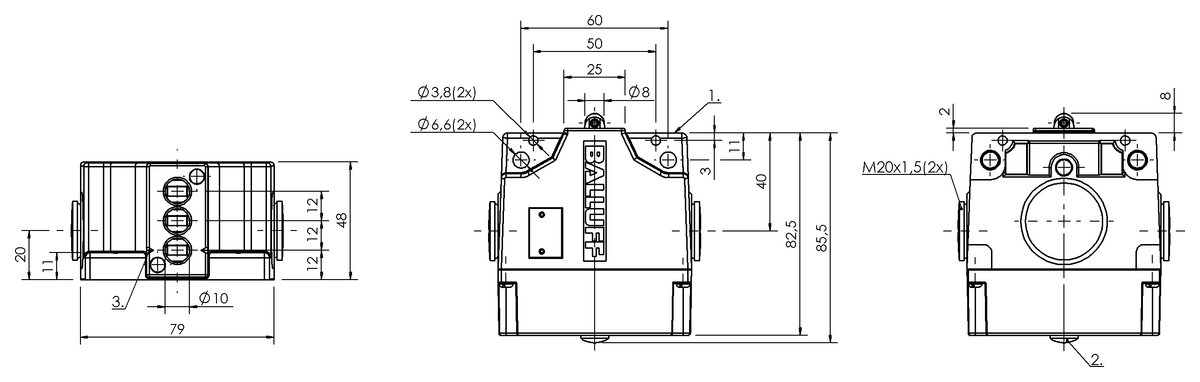 Interruttori di posizione meccanici multipli con punti di commutazione di sicurezza