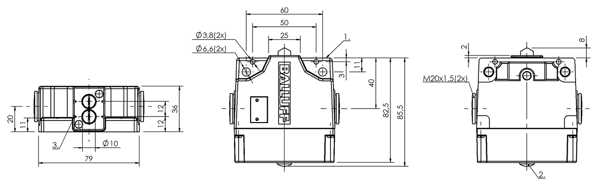 Mechanical multiple position limit switches with safety switch positions