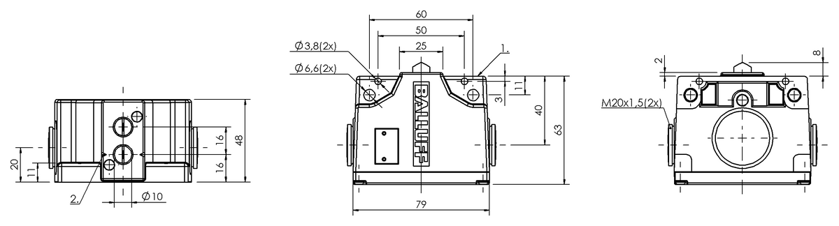 Mechanical multiple position limit switches with safety switch positions