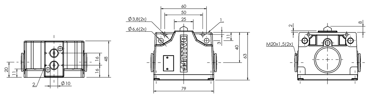 Mechanical multiple position limit switches with safety switch positions