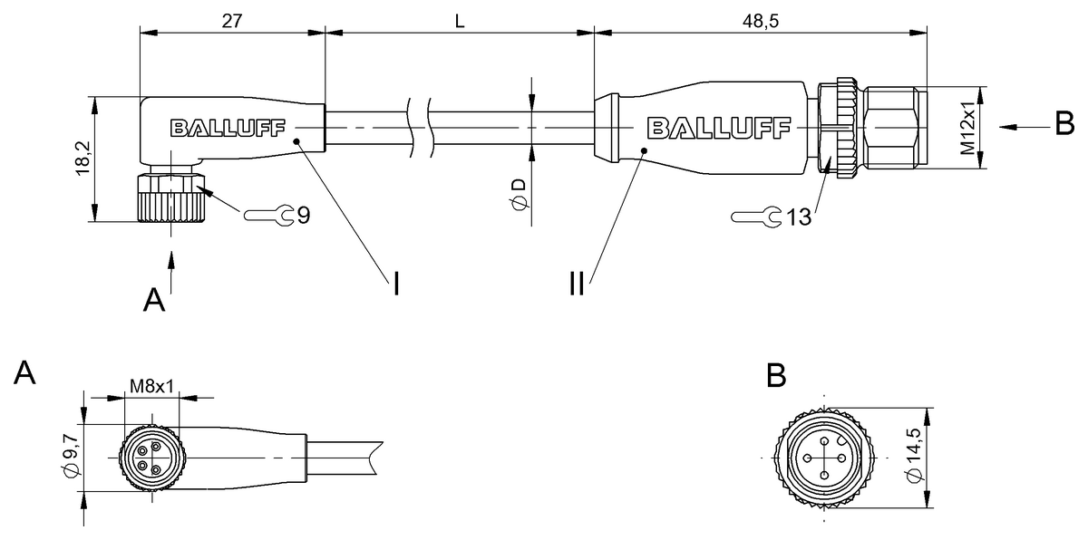 Double-ended cordsets