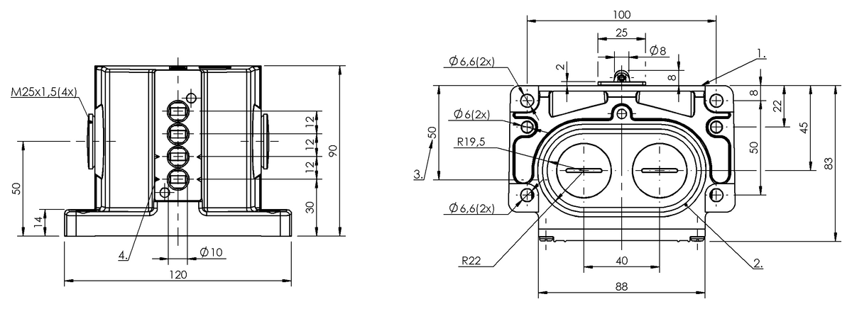 Mechanische Reihenpositionsschalter mit Sicherheitsschaltstellen