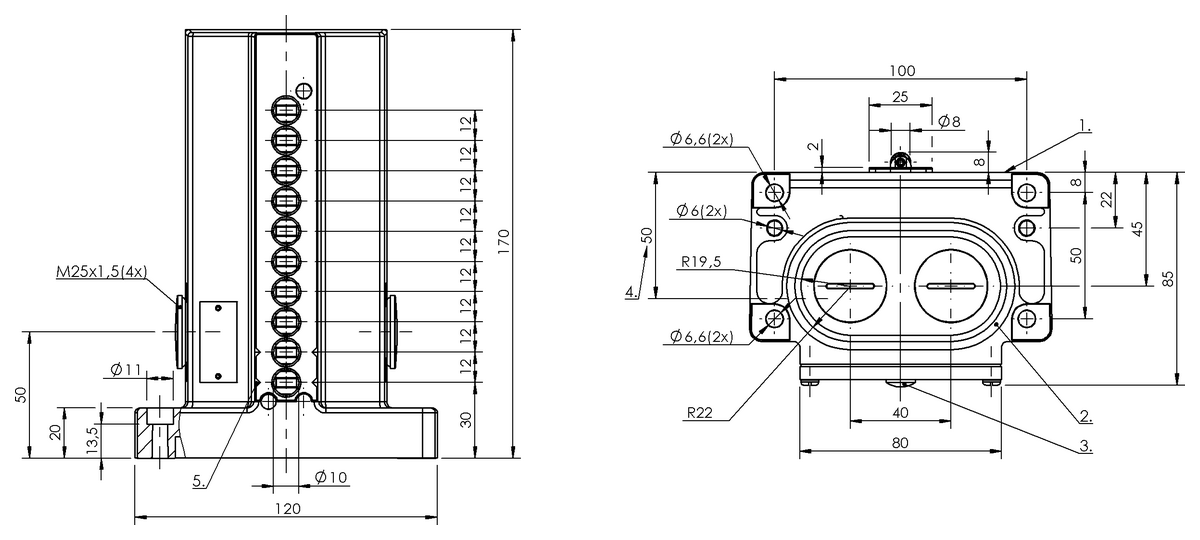 Mechanical multiple position limit switches with safety switch positions