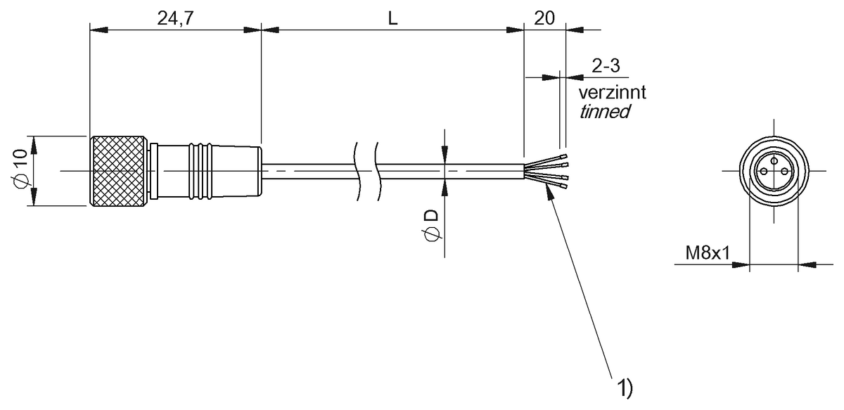 Single-ended cordsets