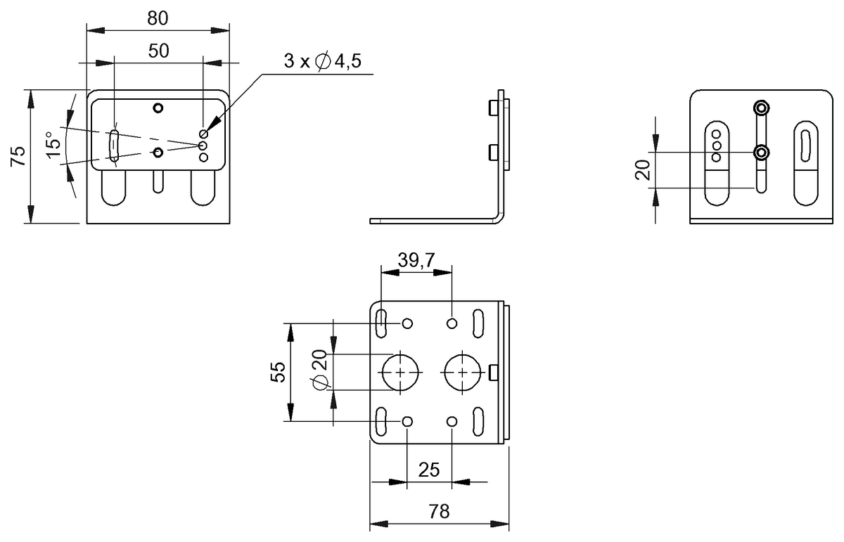 Escuadras de sujeción para sensores fotoeléctricos