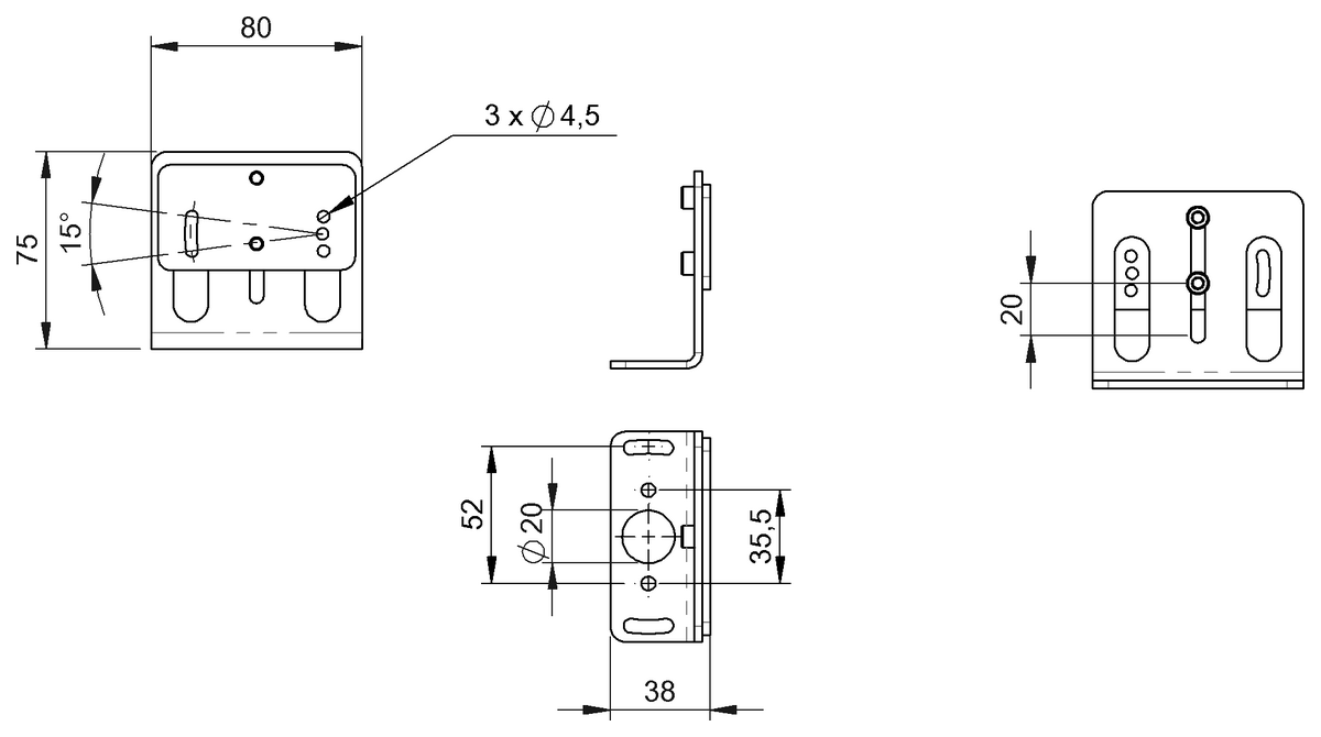 Mounting bracket for photoelectric sensors