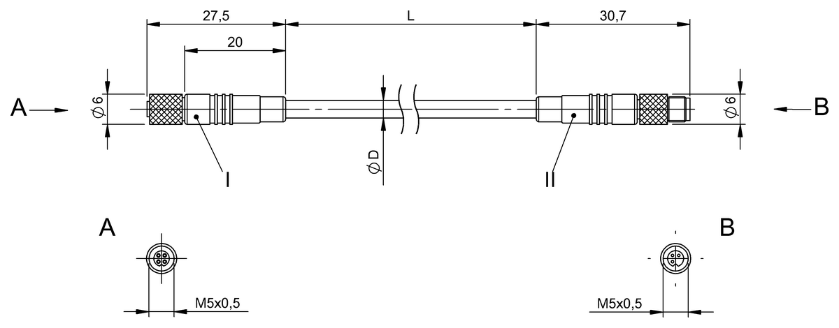 Double-ended cordsets