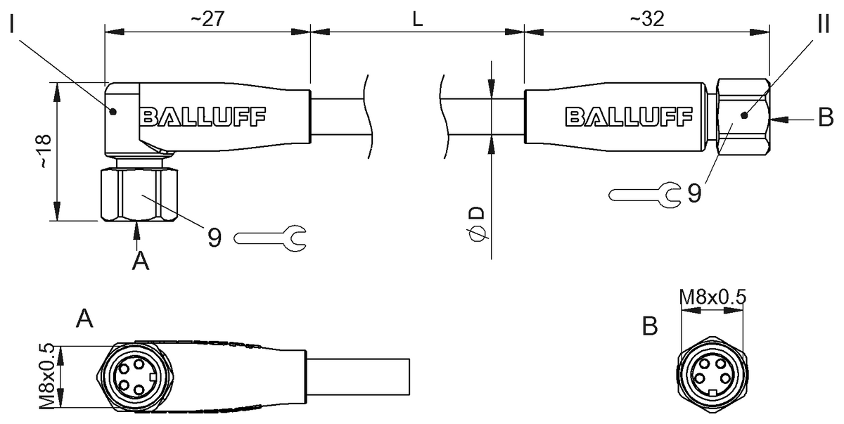 Double-ended cordsets