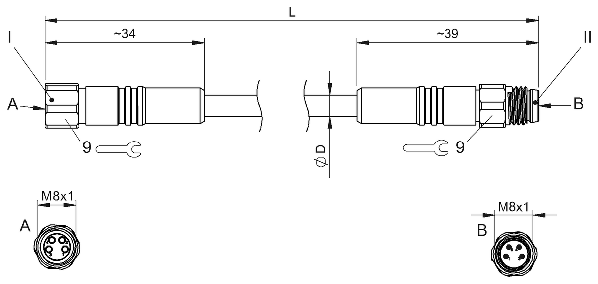 Double-ended cordsets