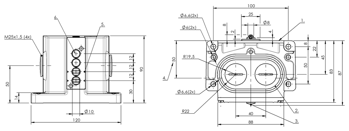 Mechanical multiple position limit switches with safety switch positions