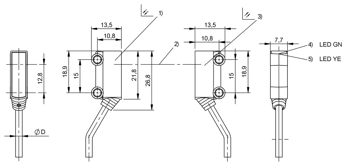 Through-beam sensors