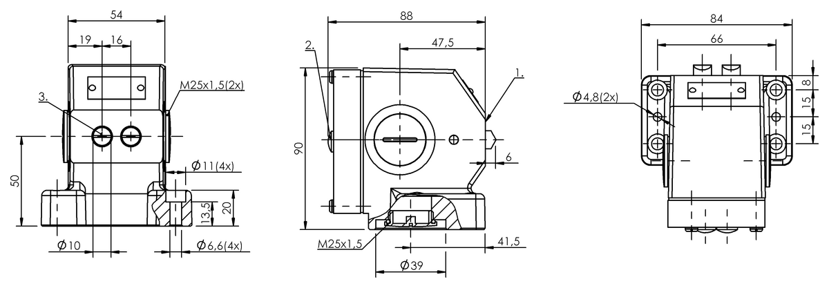 Mechanical multiple position limit switches
