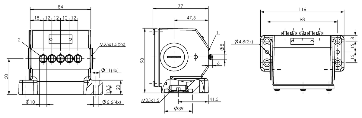 Mechanical multiple position limit switches
