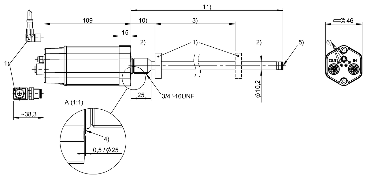 Magnetostrictive linear position sensors in rod design
