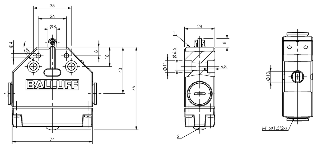 Interruttori di posizione singoli meccanici