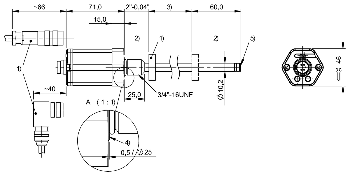Magnetostrictive linear position sensors in rod design