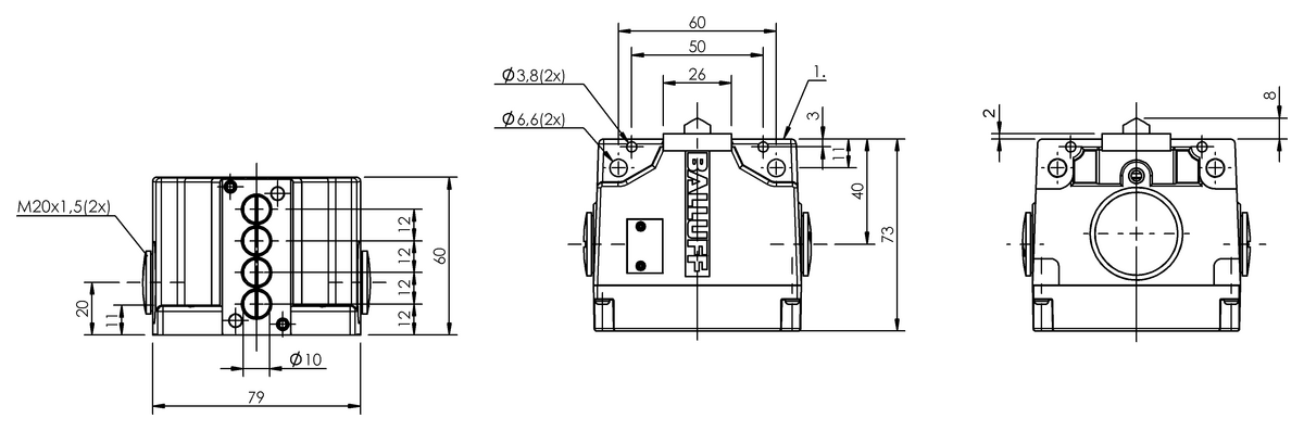 Mechanical multiple position limit switches with interchangeable plunger unit