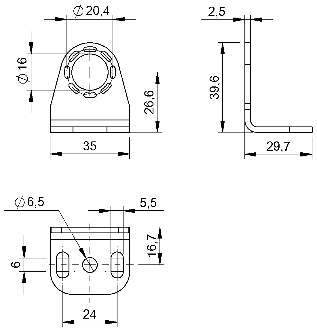Brackets for safety sensors and devices
