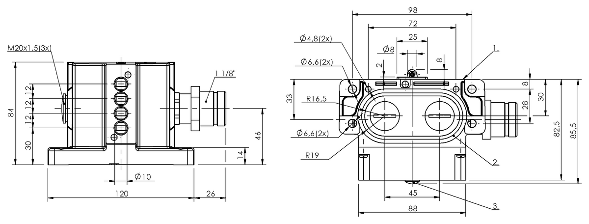 Interruttori di posizione multipli meccanici