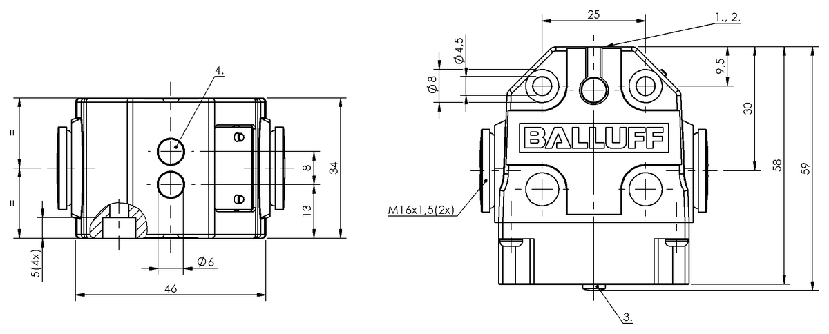 Interruttori di posizione multipli induttivi