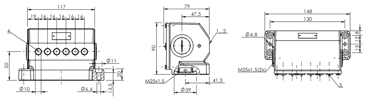 Inductive multiple position limit switches
