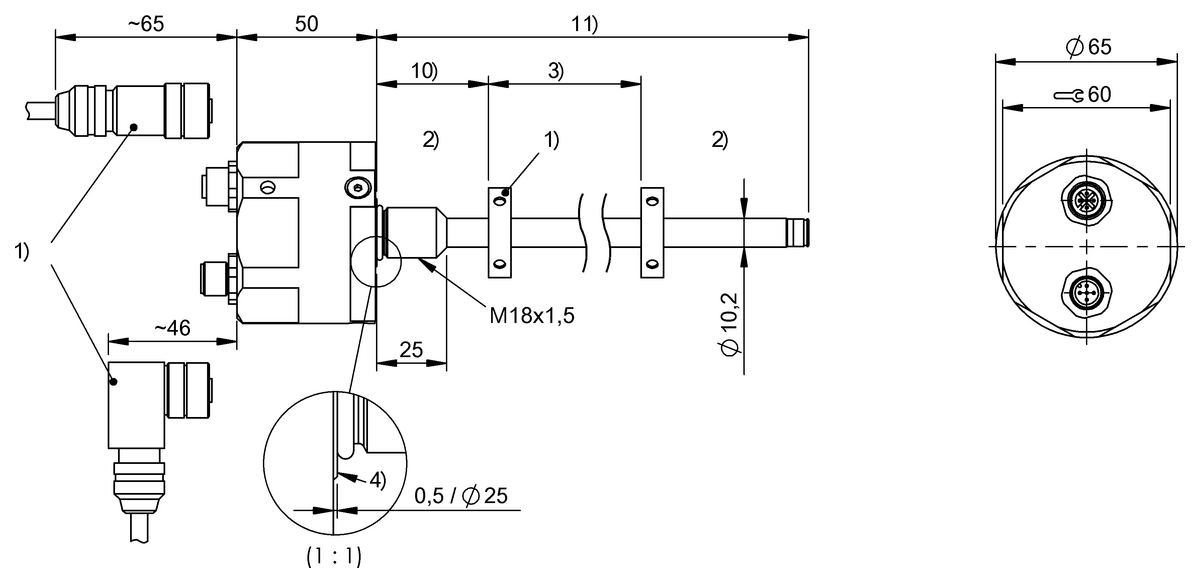 充填レベル測定用磁歪式システム
