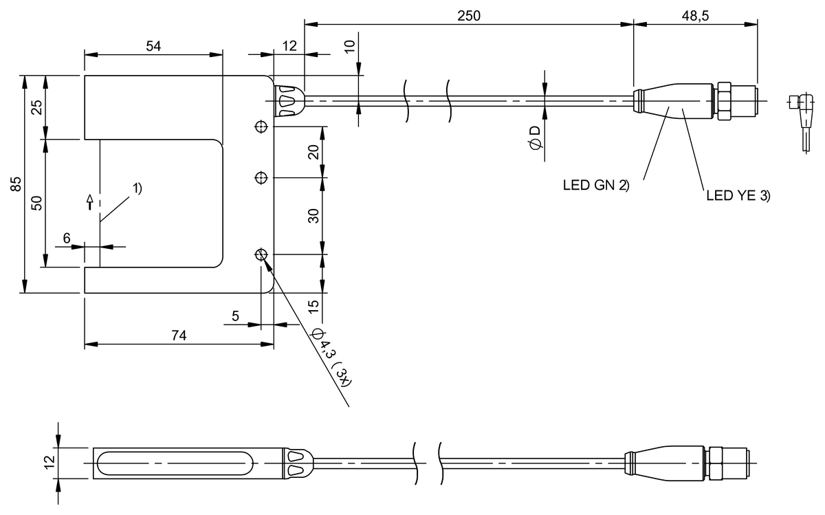 Fork sensors and angle sensors