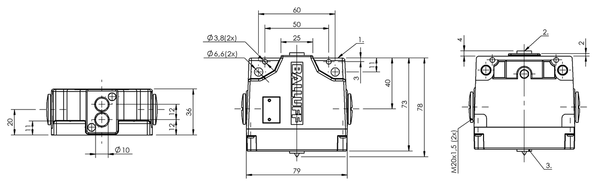Inductive multiple position limit switches