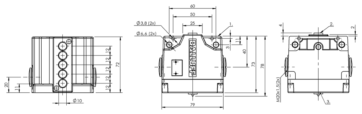 Inductive multiple position limit switches