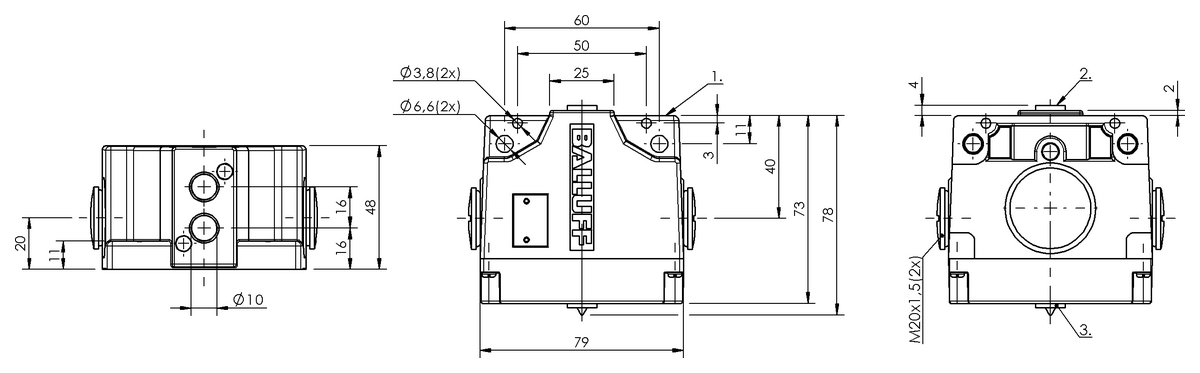 Inductive multiple position limit switches