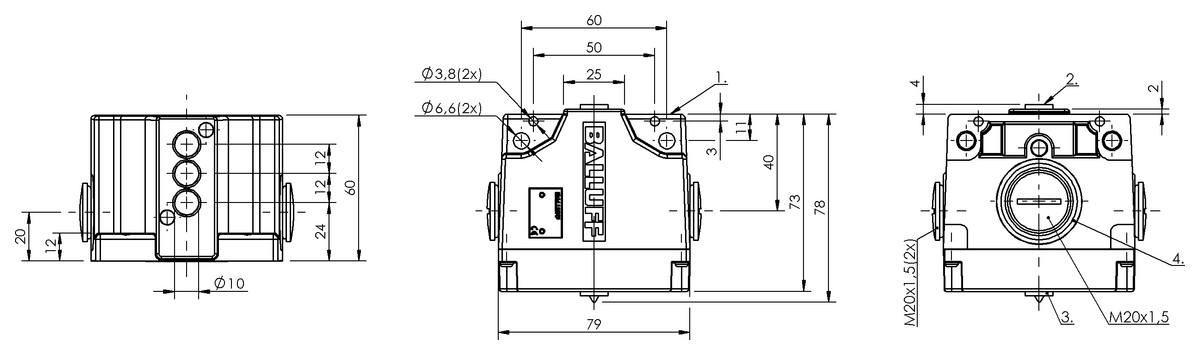 Inductive multiple position limit switches