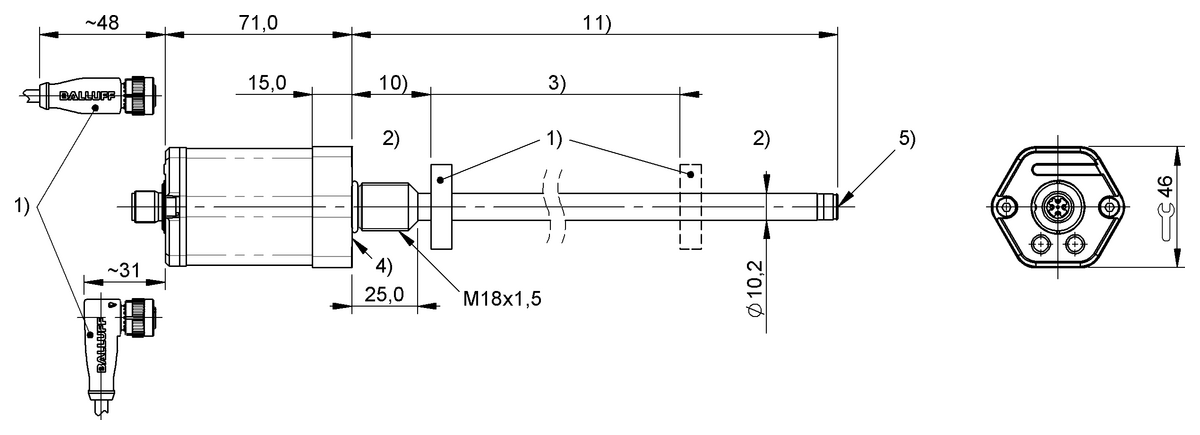 BTL3RL9 (BTL6-U101-M0080-A-SA42-S4) Magnetostrictive linear position ...