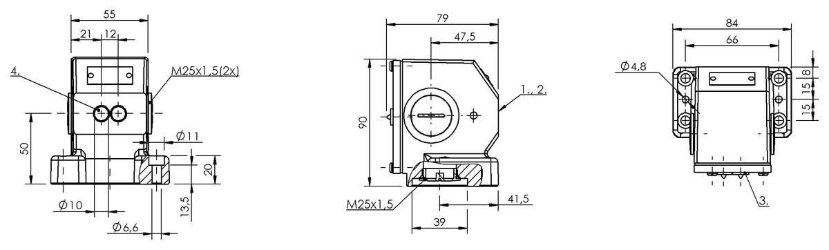 Inductive multiple position limit switches