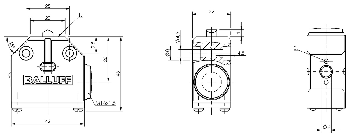 Mechanical single position limit switches with positive opening