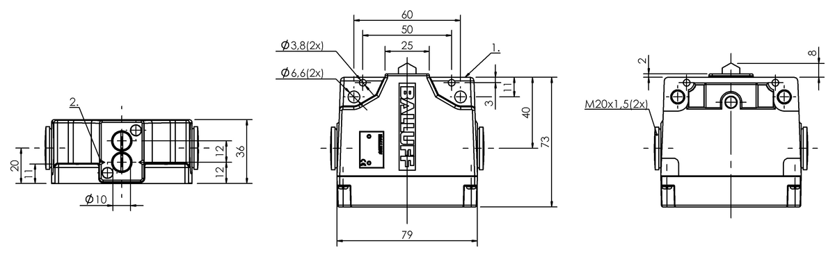Mechanical multiple position limit switches with safety switch positions