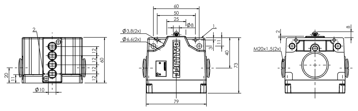 Mechanical multiple position limit switches with safety switch positions