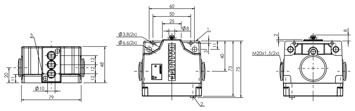 Mechanical multiple position limit switches with safety switch positions