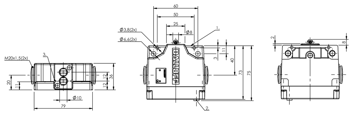 Mechanical multiple position limit switches with safety switch positions