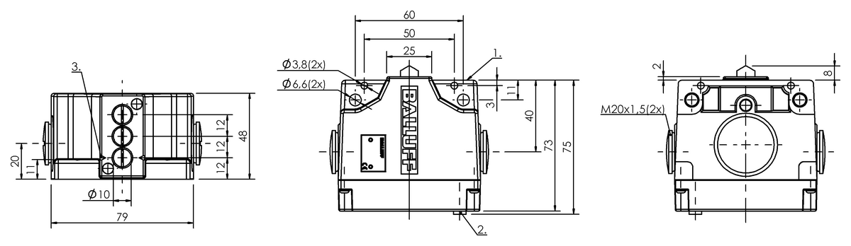 Mechanical multiple position limit switches with safety switch positions