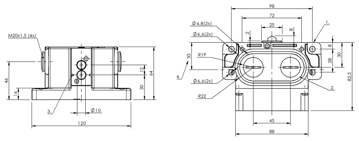 Interruttori di posizione meccanici multipli con punti di commutazione di sicurezza