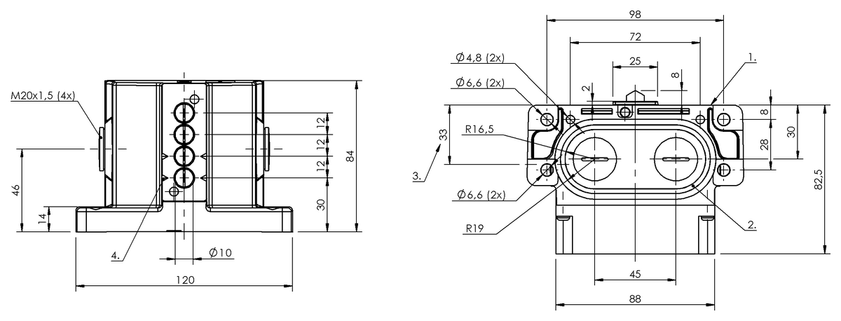 Mechanické řadové polohové spínače s bezpečnostními spínacími kontakty