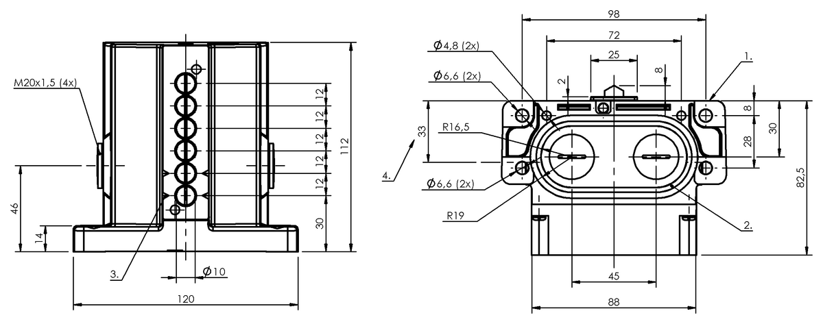 Mechanical multiple position limit switches with safety switch positions