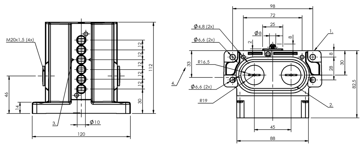 Mechanical multiple position limit switches with safety switch positions