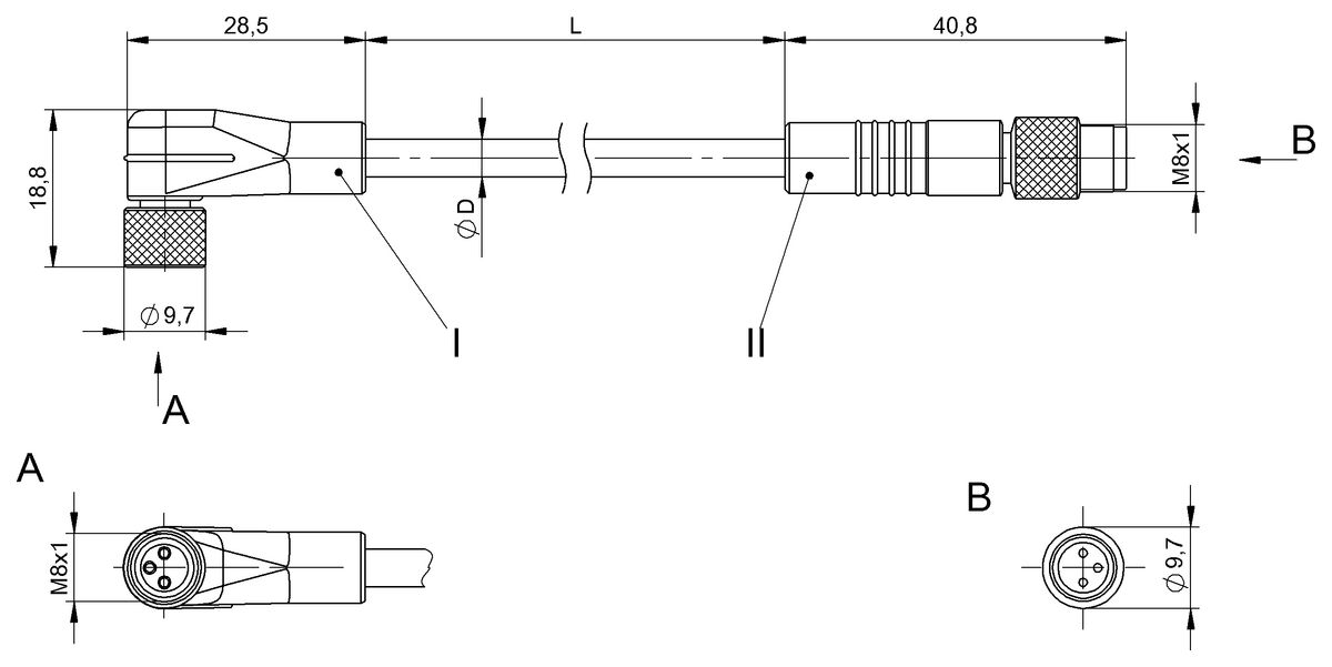 Double-ended cordsets