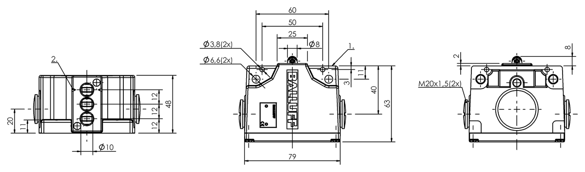 Mechanical multiple position limit switches with safety switch positions