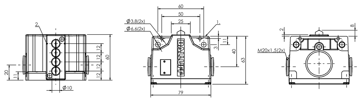 Mechanical multiple position limit switches with safety switch positions