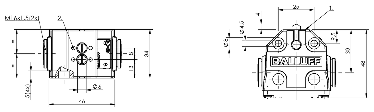Mechanical multiple position limit switches with safety switch positions