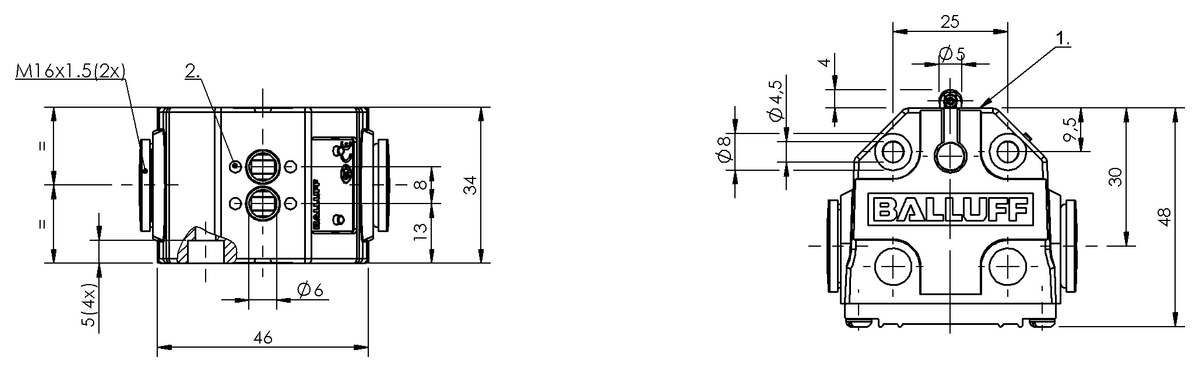 Mechanical multiple position limit switches with safety switch positions