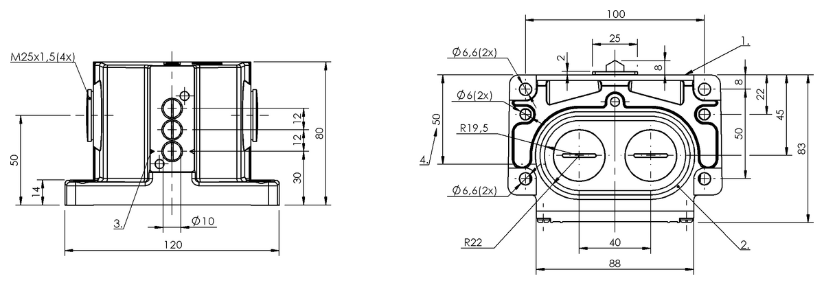 Mechanische Reihenpositionsschalter mit Sicherheitsschaltstellen