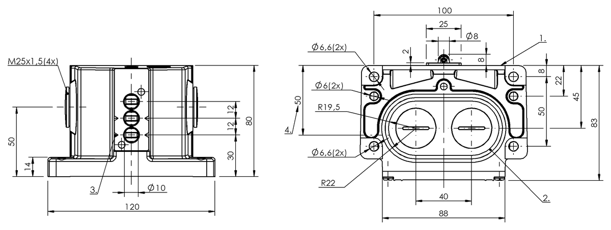 Finales de carrera mecánicos múltiples con puntos de conmutación de seguridad
